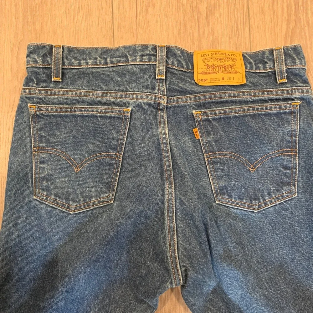 Vintage‎ Levis 505 Orange Tab Jeans Mens 38x30 Made in USA Straight Leg Denim
